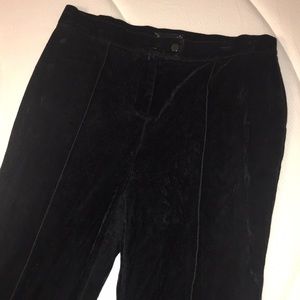 Black velvet pants